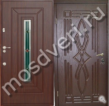 Входная дверь в квартиру с отделкой МДФ, стеклом и ковкой - купить от производителя Мосдвери Входная дверь в квартиру с отделкой МДФ, стеклом и ковкой